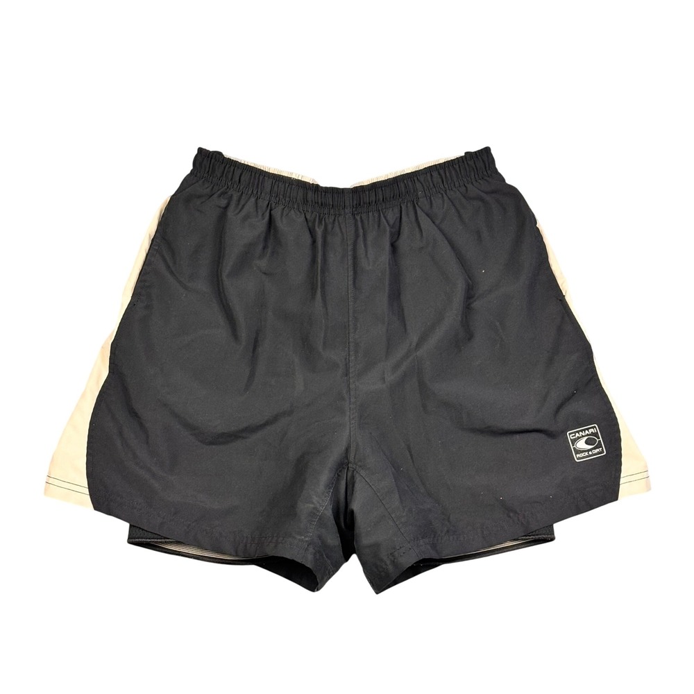 Canari Rock & Dirt Mens Mountain Biking Shorts Black Tan Mesh Liner Size Medium
